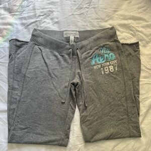 Aeropostale Gray Joggers with Blue NYC Print
